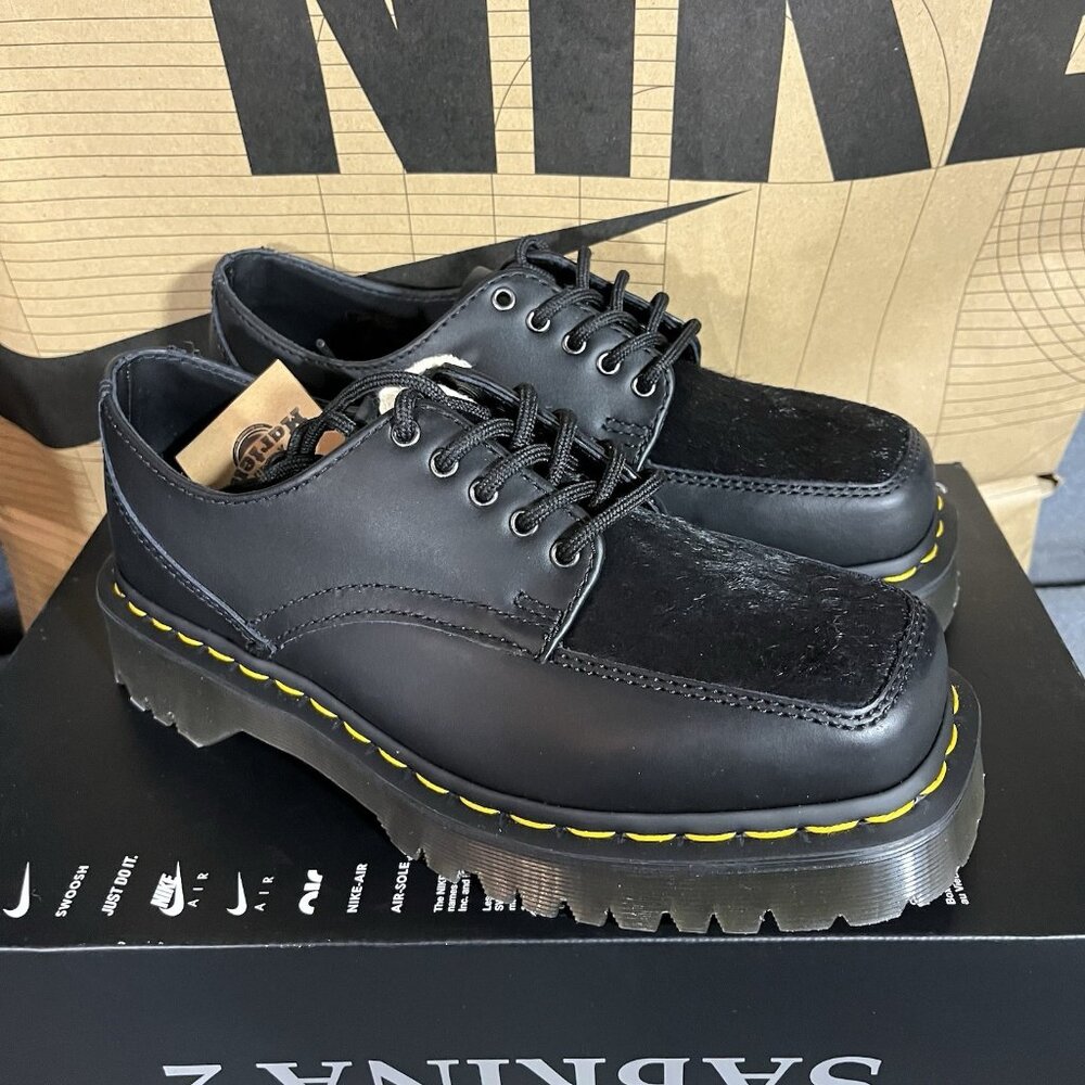 NEW Dr Martens 5i Bex 5 Eye Square Pny Pony Hair Low Black Women Size 7